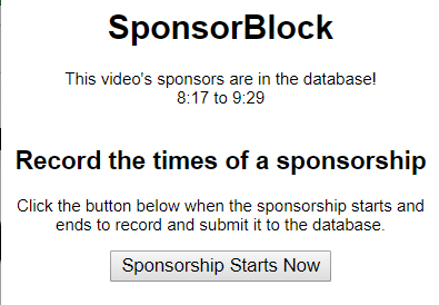 sponsorblock youtube chrome